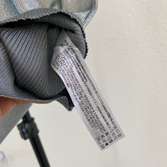 ZARA Silver Metallic Ribbed Bodycon Dress - Picture 9 of 10